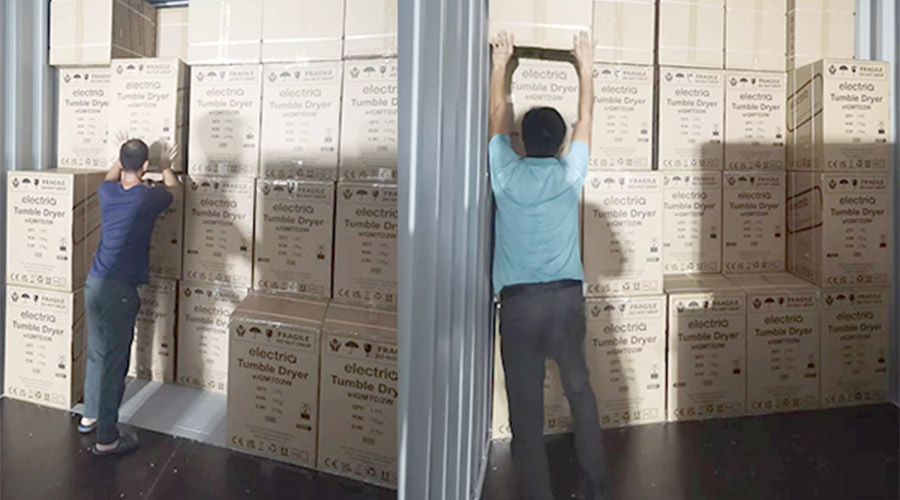 講效率！快速完成英國客戶Electriq衣物烘干機(jī)裝柜出貨任務(wù)